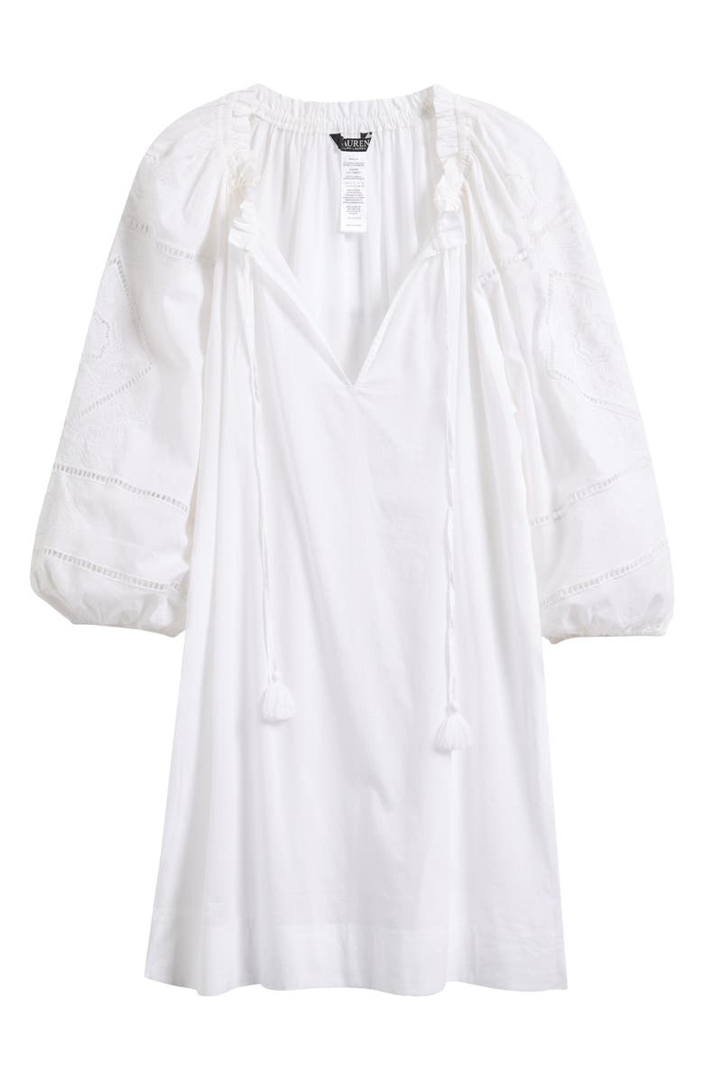 Lauren Ralph Lauren Embroidered Cotton Cover-Up Dress, Main, color, White