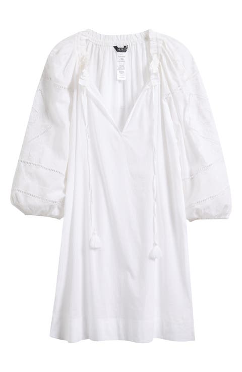 Embroidered Cotton Cover-Up Dress