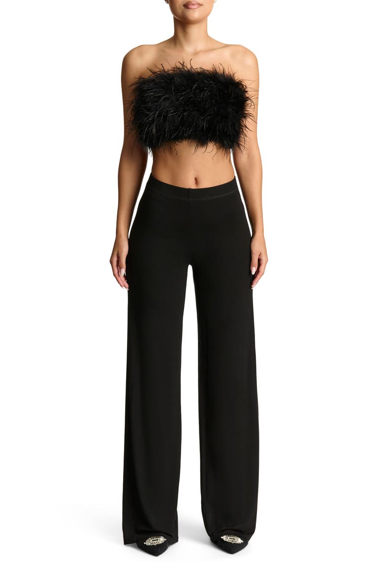 Butter Elastic Waist Wide Leg Pants, Alternate, color, BLACK