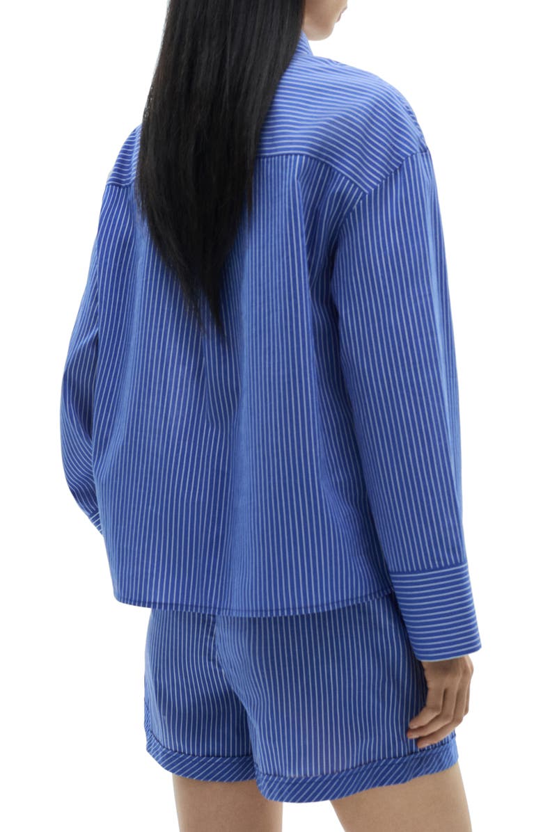 MANGO Pinstripe Button-Up Shirt, Alternate, color,