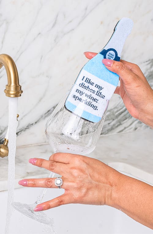 Wine Wash Co. Set Of 3 Scrubbly Kitchen Wine Sponges In Multi