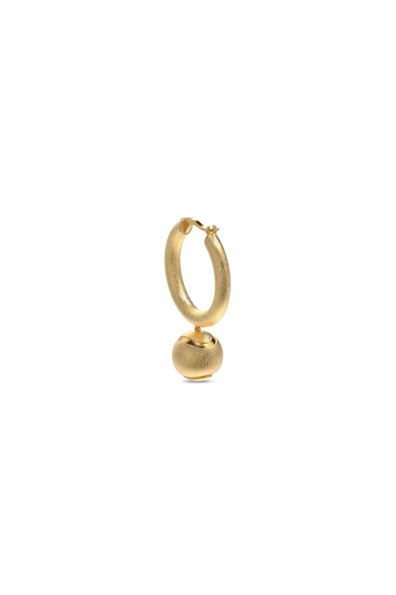 The Tennis Ball Hoop Earring, White Diamond Pavé, Alternate, color, Gold / White Diamond