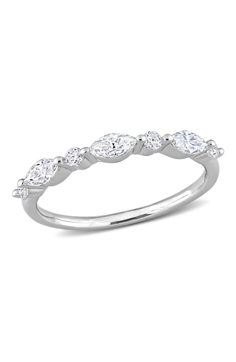 Julianna B. Moissanite Marquise Semi-Eternity Ring, Main, color, Sterling Silver