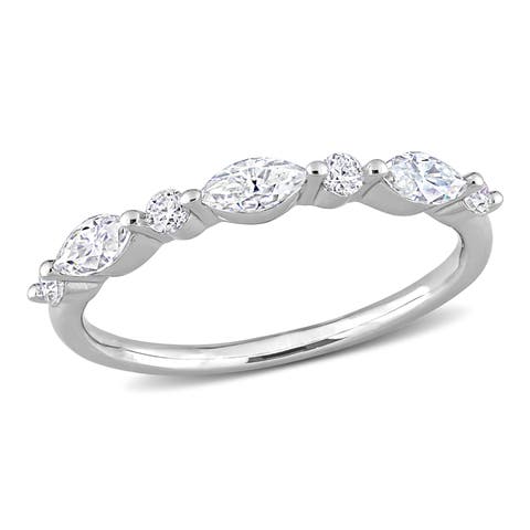 Moissanite Marquise Semi-Eternity Ring