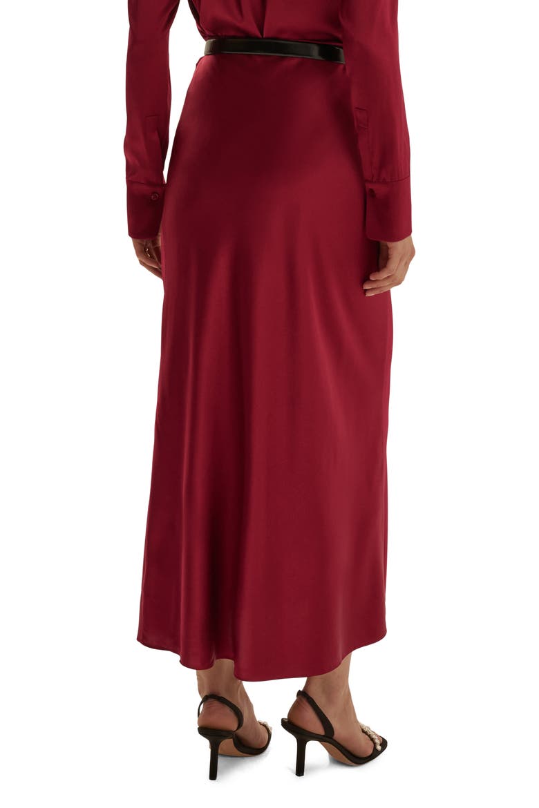 The Favorite Silk Blend Skirt, Alternate, color, CRANBERRY