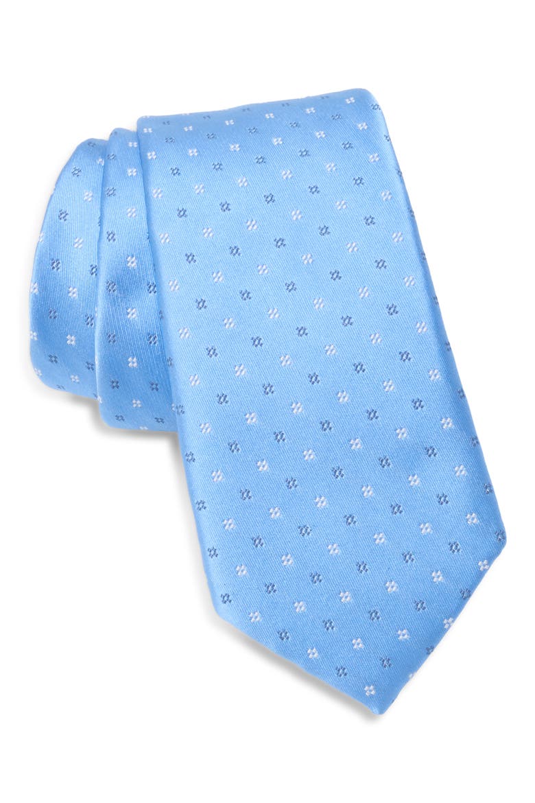 Denham Neat Silk Tie, Main, color, LIGHT BLUE