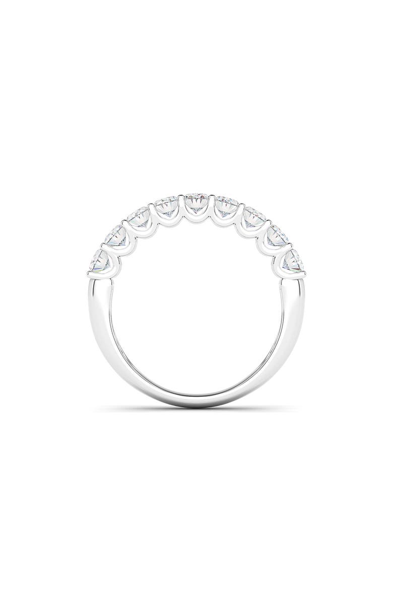 HauteCarat Half Oval Cut Lab Created Diamond 18K Gold Eternity Ring, Alternate, color, White Gold