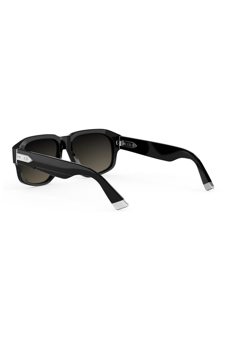 'DiorTailoring N1I 57mm Geometric Sunglasses, Alternate, color, BLACK/ OTHER / GRADIENT SMOKE