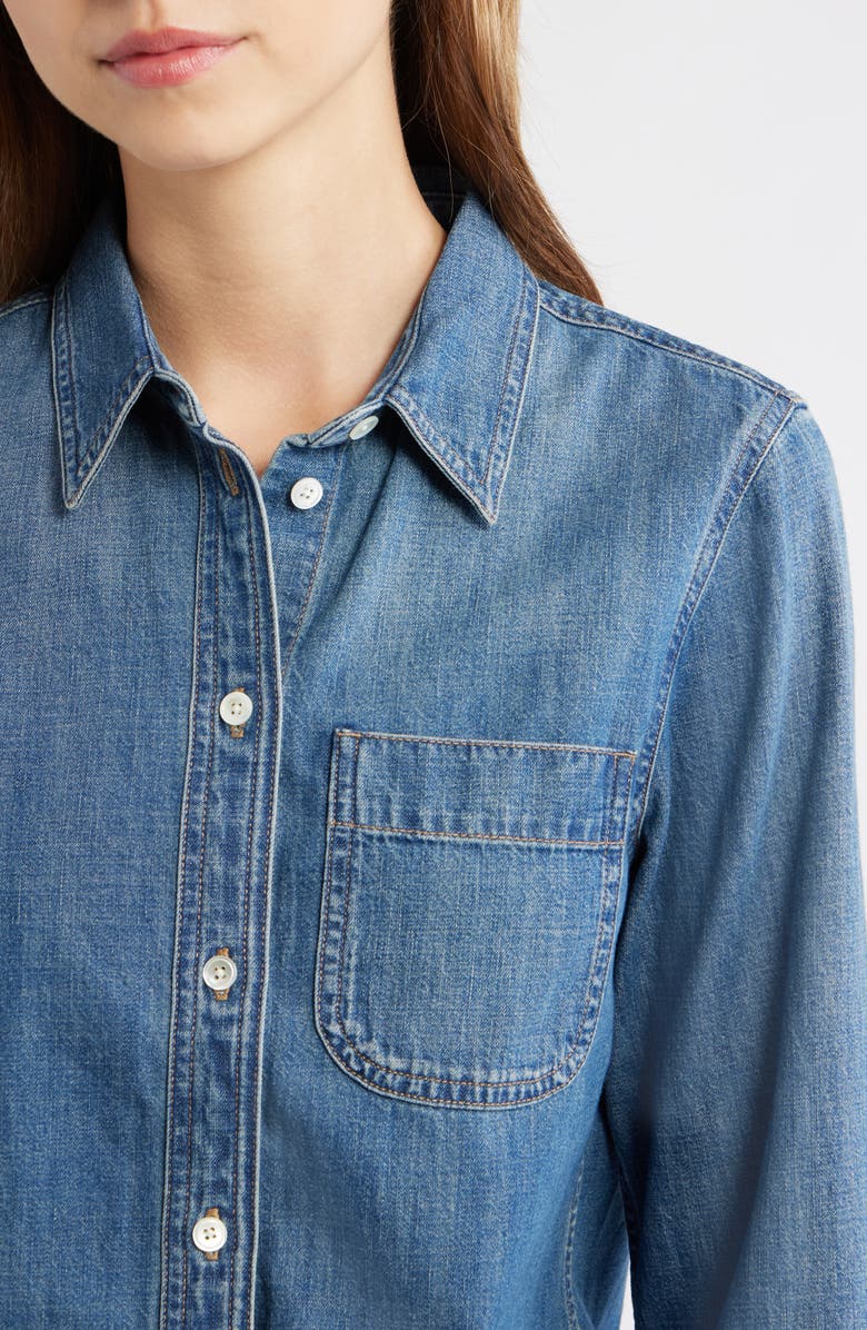 Madewell Tuckable Denim Button-Up Shirt, Alternate, color, Greendale