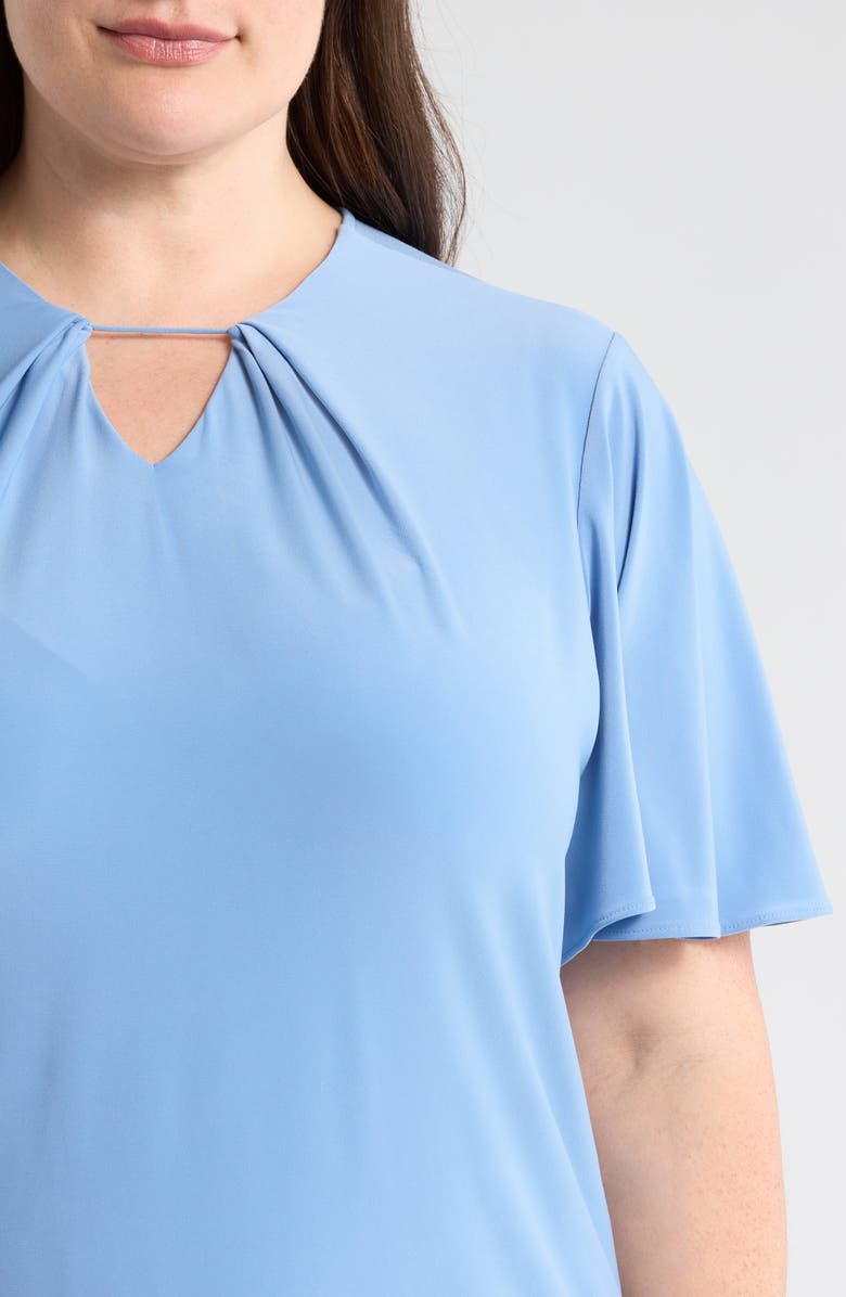 Anne Klein Pleat Neck Bell Sleeve Top, Alternate, color, 