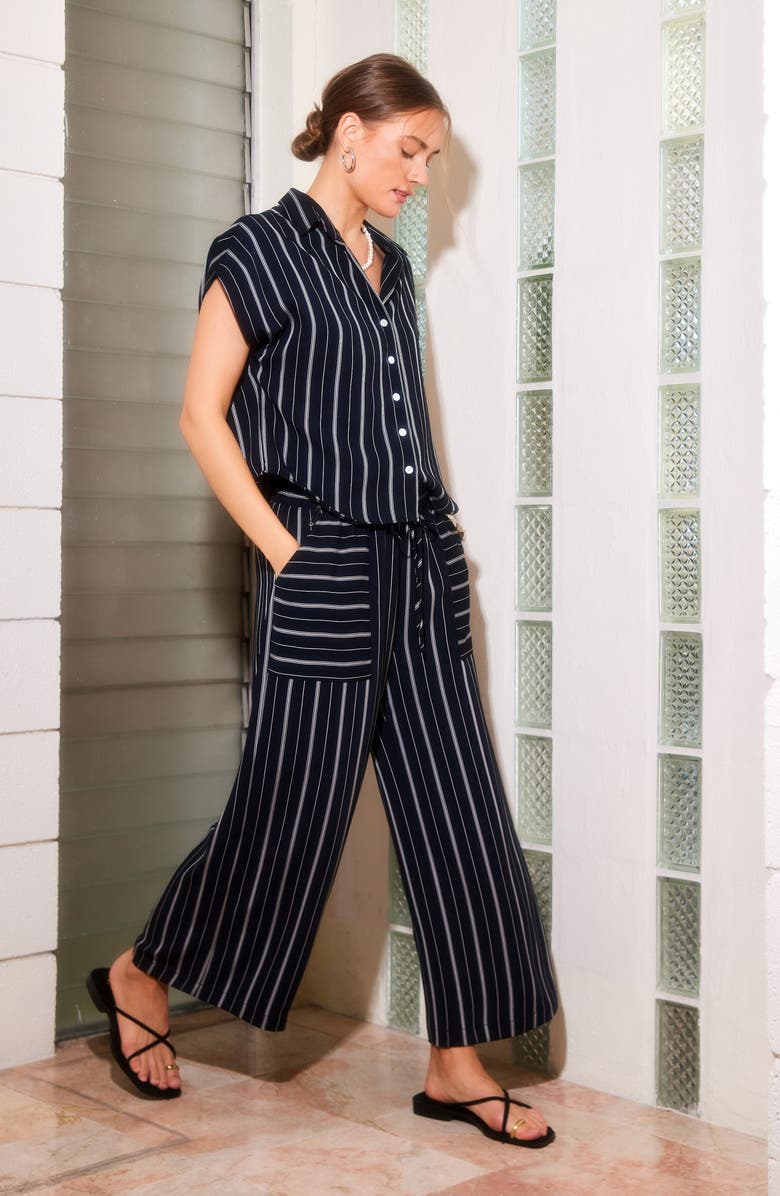 FIFTEEN TWENTY Amanda Crop Wide Leg Pants, Alternate, color, Stripe