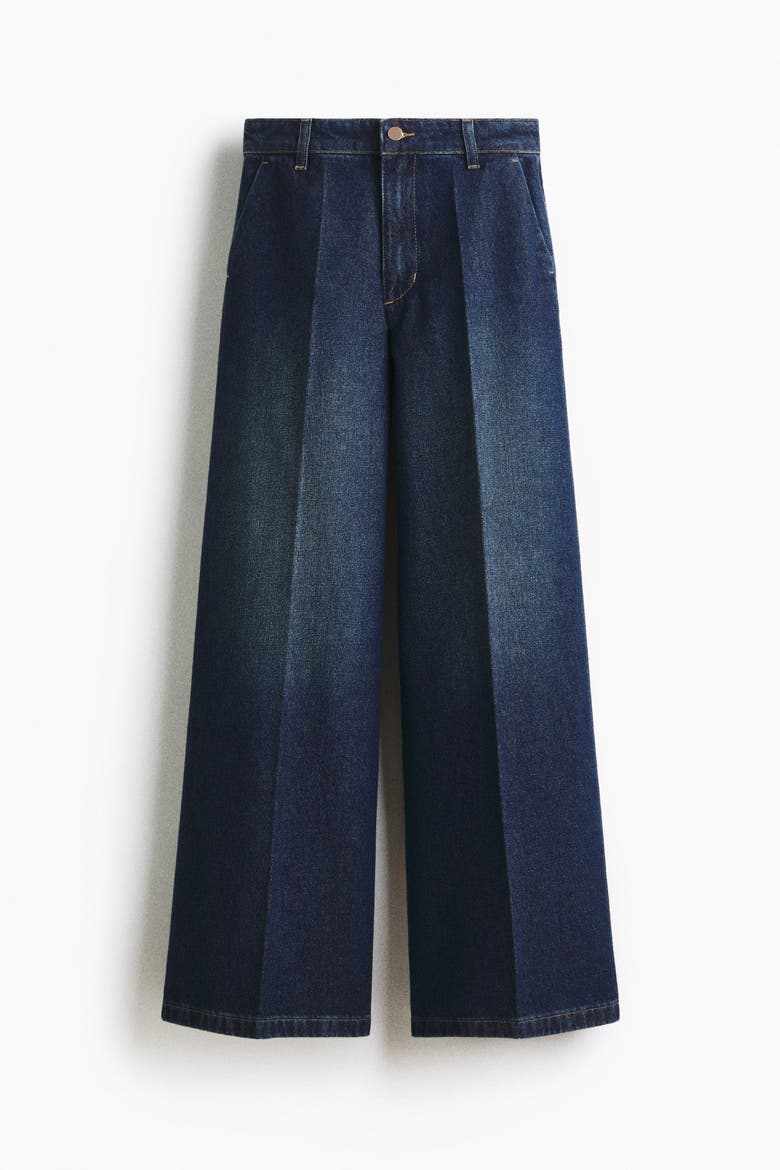 Super Wide High Jeans, Alternate, color, Dark denim blue