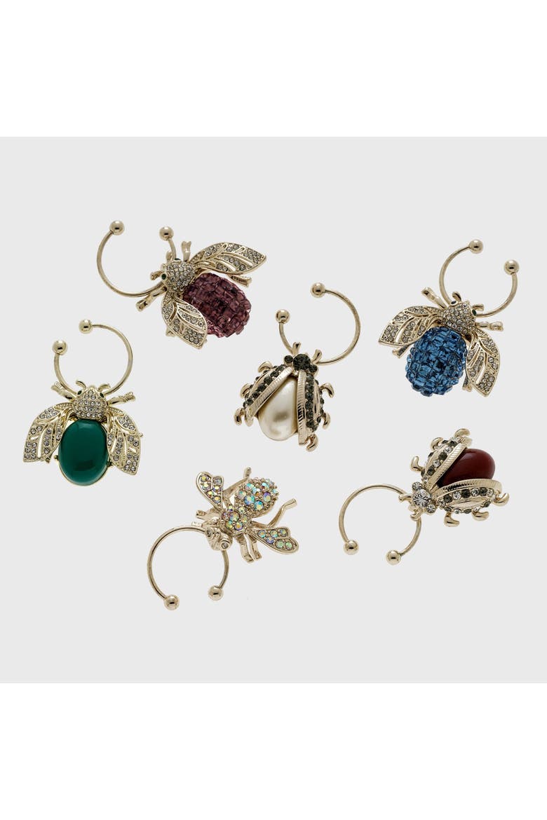 Wine charms, set of 6, Main, color, blue