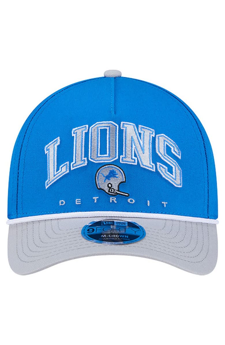New Era Men's New Era  Blue Detroit Lions Throwback Arch COOLERA 9FORTY A-Frame M-Crown Adjustable Hat, Alternate, color, Blue