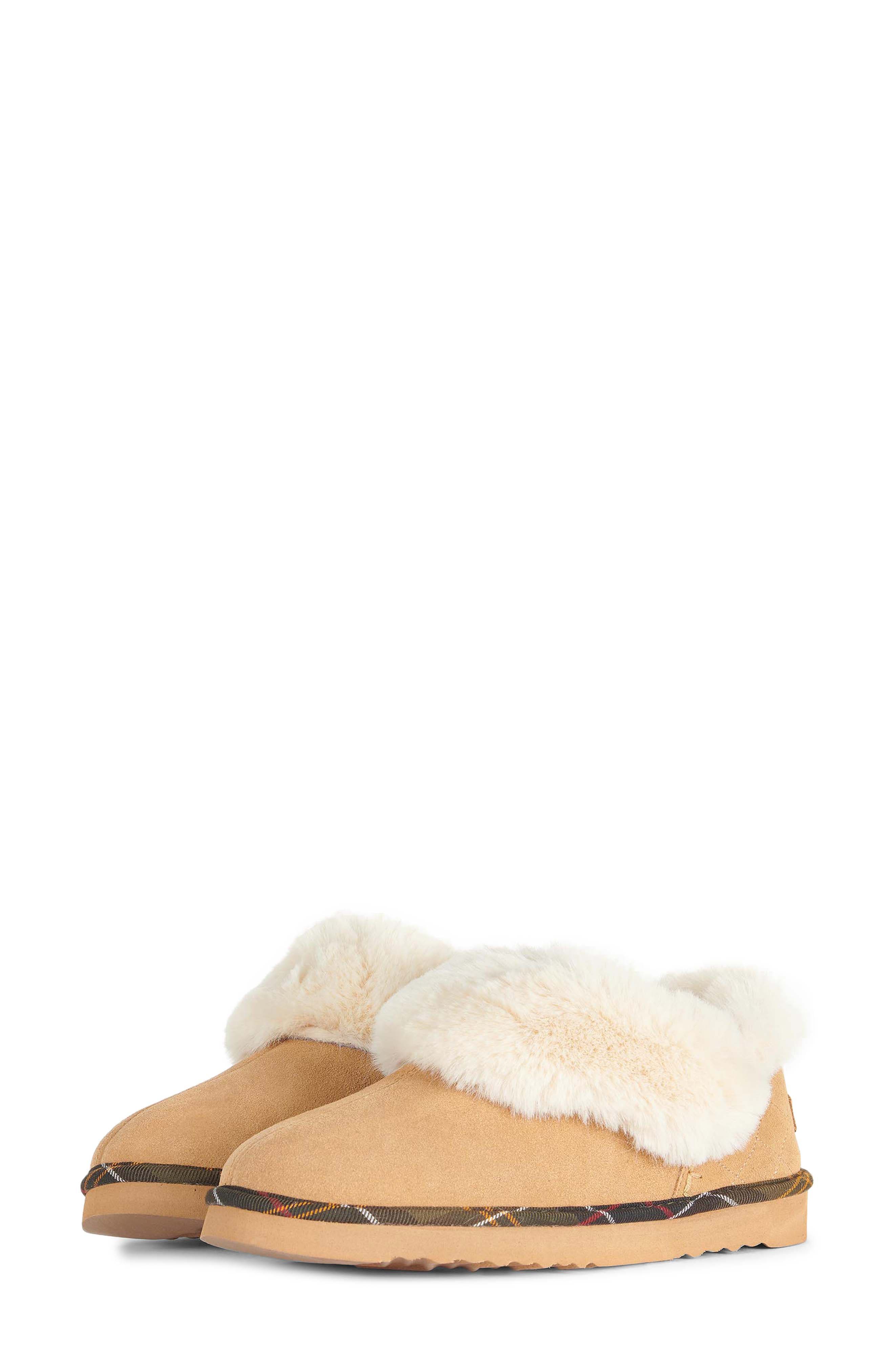Barbour Nancy Faux Fur Lined Slipper, Main, color, 
