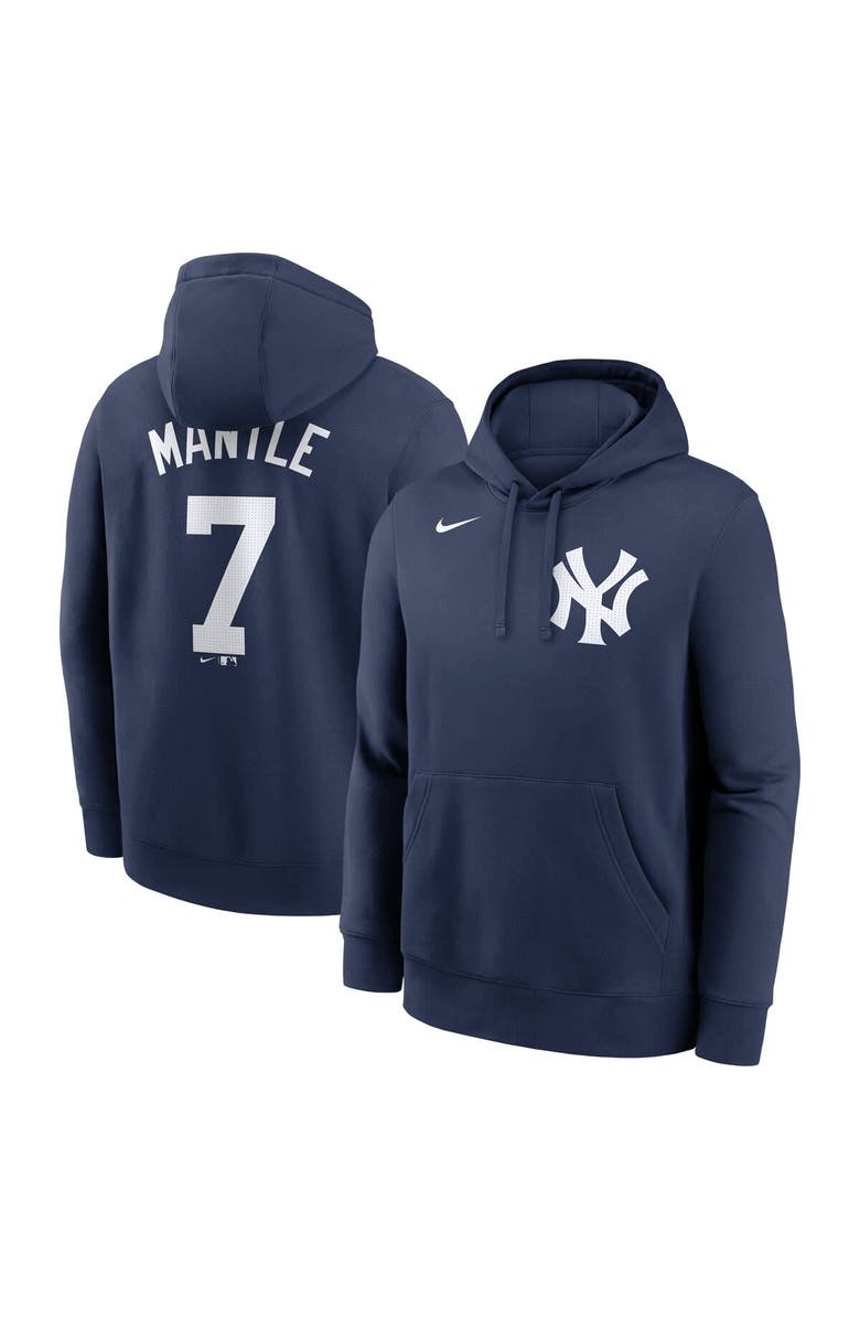 Nike Men's Nike Mickey Mantle Navy New York Yankees Retired Player Name & Number Club Pullover Hoodie, Main, color, Navy