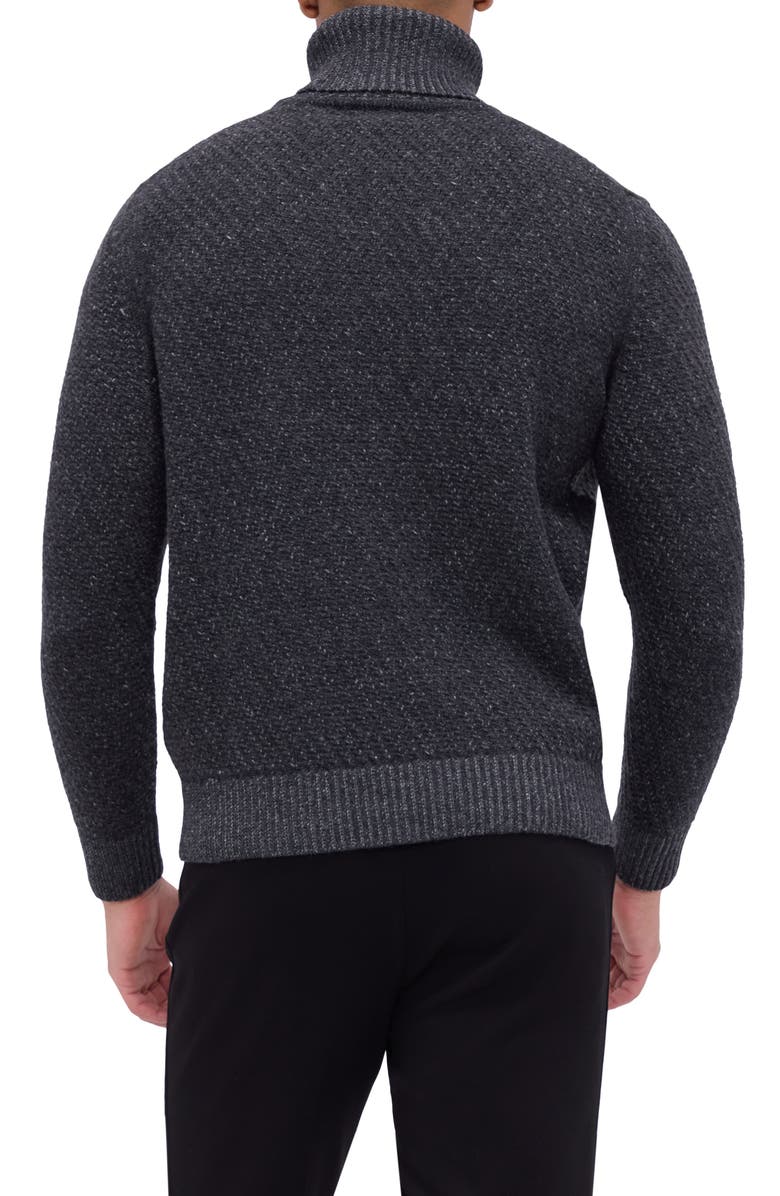 Bugatchi Pattern Wool Blend Turtleneck Sweater, Alternate, color,