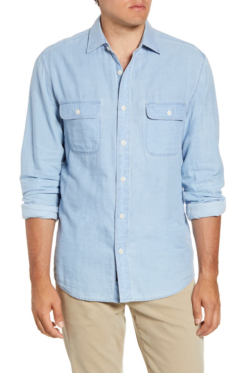 Faherty Penny Regular Fit Button-Up Work Shirt, Main, color, 
