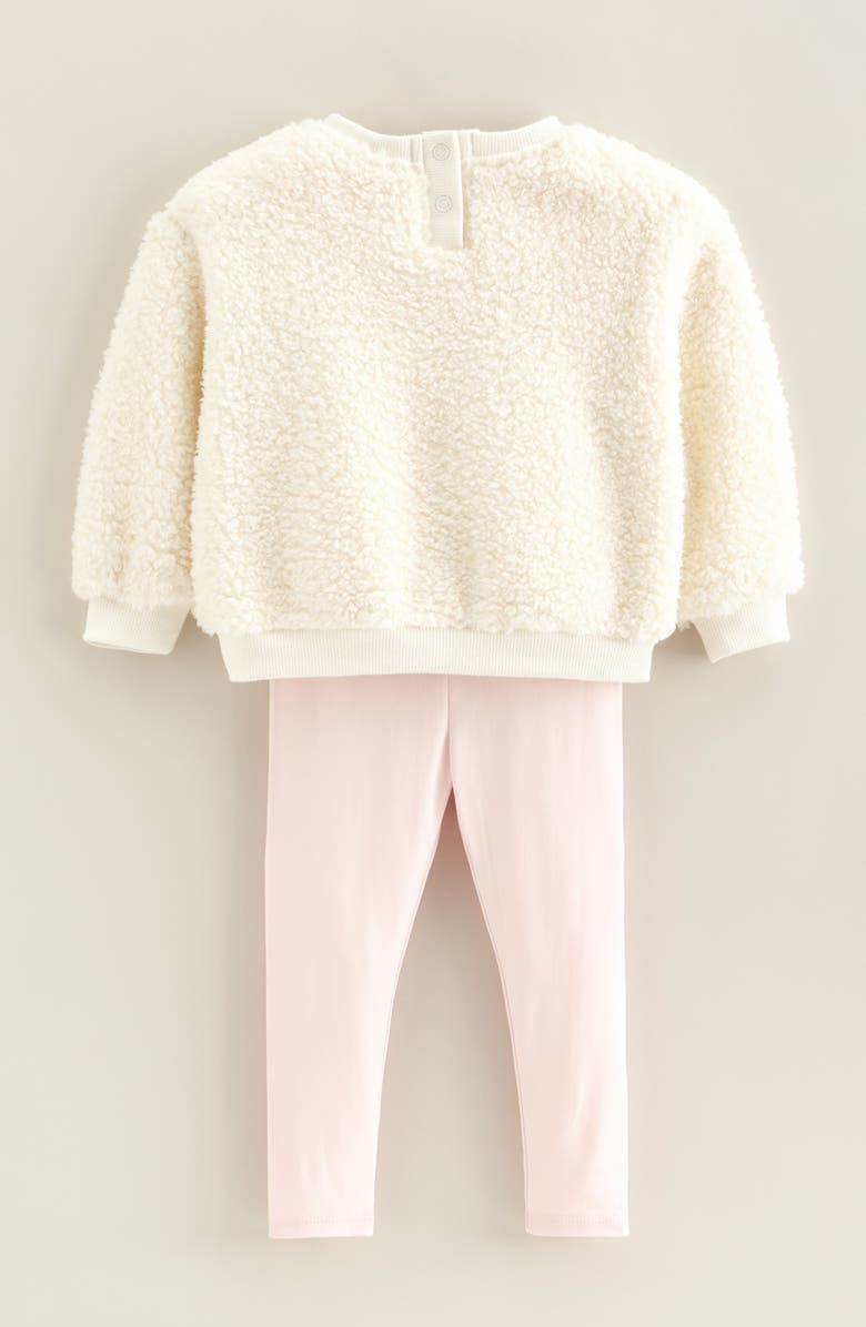 Tucker + Tate Embroidered Fleece Sweatshirt & Leggings Set, Alternate, color, Ivory Egret Floral- Pink