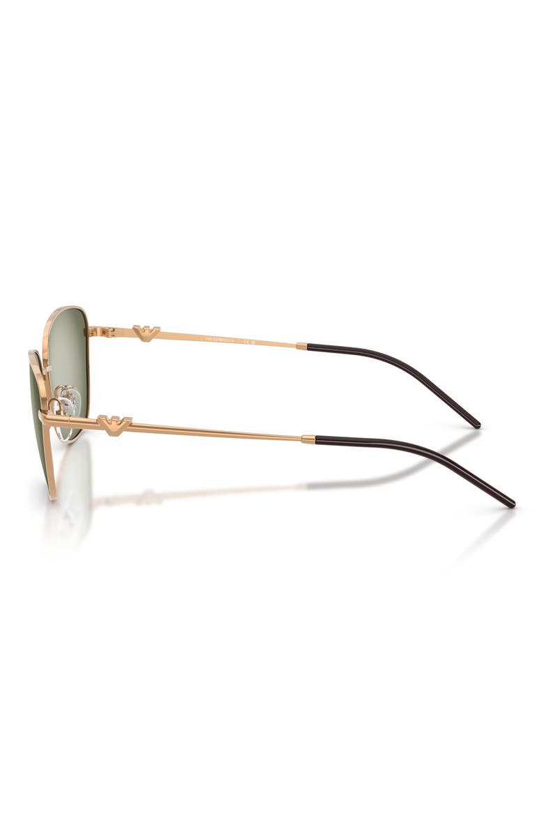 57mm Irregular Sunglasses, Alternate, color, SHINY METALIZED BROWN / GREEN