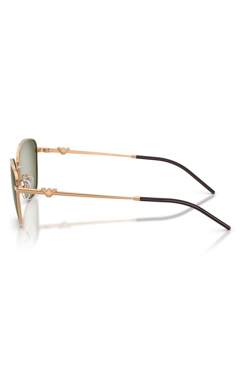 Emporio Armani 57mm Irregular Sunglasses, Alternate, color, Shiny Metalized Brown / Green