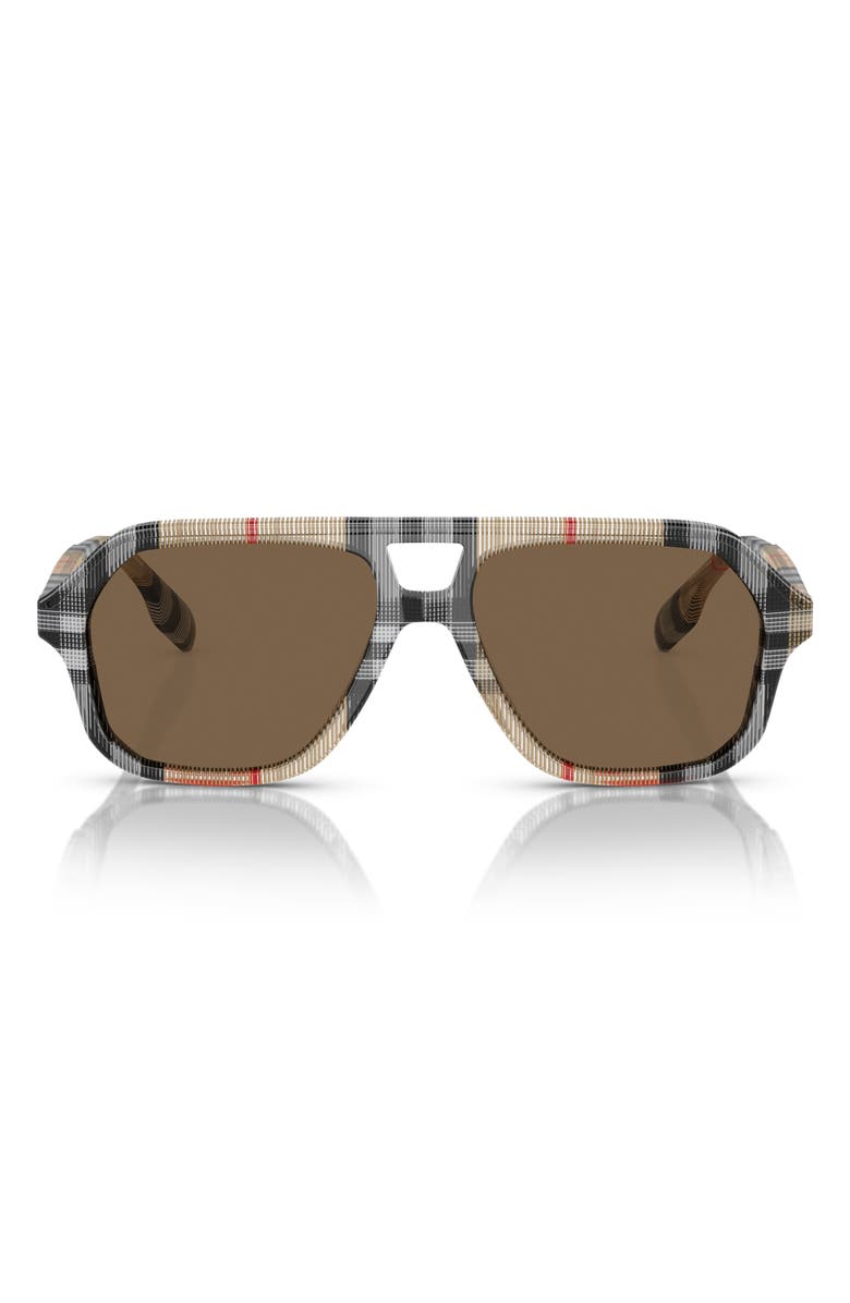 Burberry Kids' 50mm Irregular Sunglasses, Main, color, Vintage Check / Dark Brown