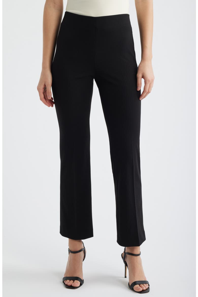 Hollywood Waist Pull-On Kick Flare Pants, Main, color, ANNE BLACK
