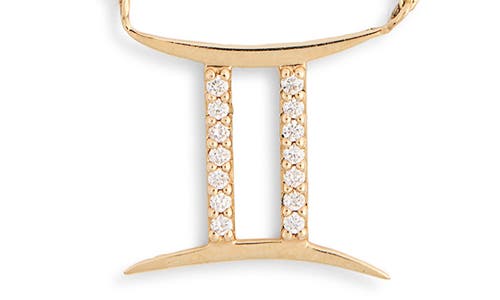 Lana 14k Gold Diamond Zodiac Gemini Pendant Necklace In Gold