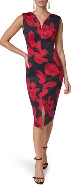 Donna Karan New York Floral Print Sleeveless Sheath Dress