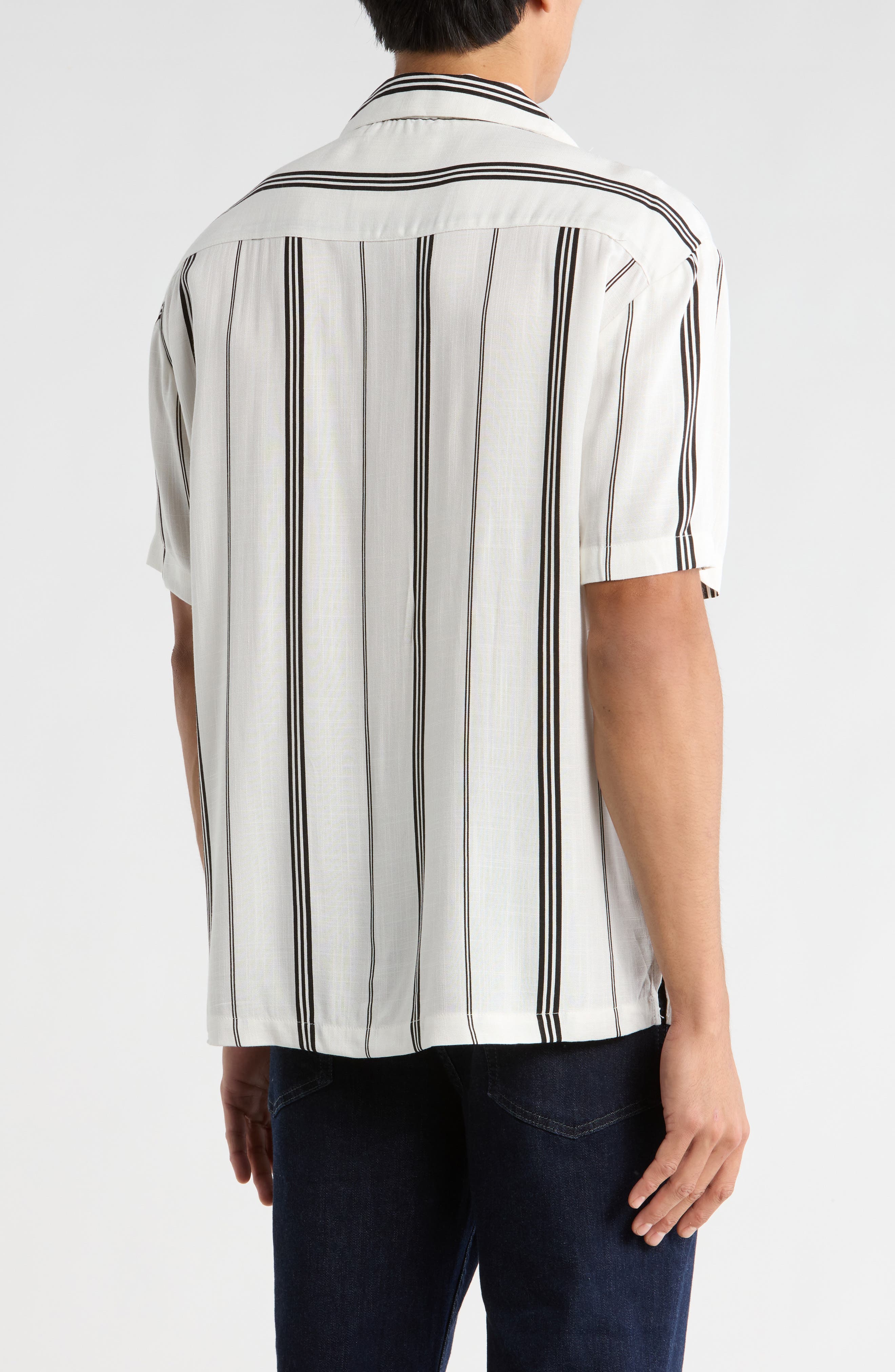 Relaxed Fit Stripe Camp Shirt - image 2