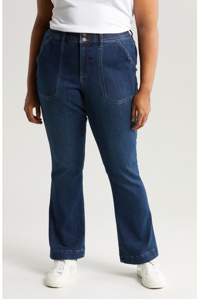 'Ab'Solution High Waist Bootcut Jeans, Main, color, INDIGO
