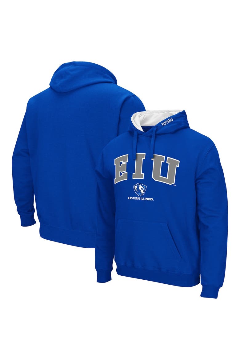 Men's Colosseum Blue Eastern Illinois Panthers Arch and Logo Pullover Hoodie, Main, color, Blue