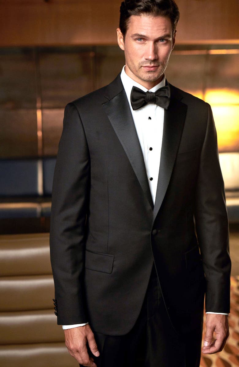 Heritage Gold Infinity B Fit Notched Lapel Wool Tuxedo, Alternate, color,