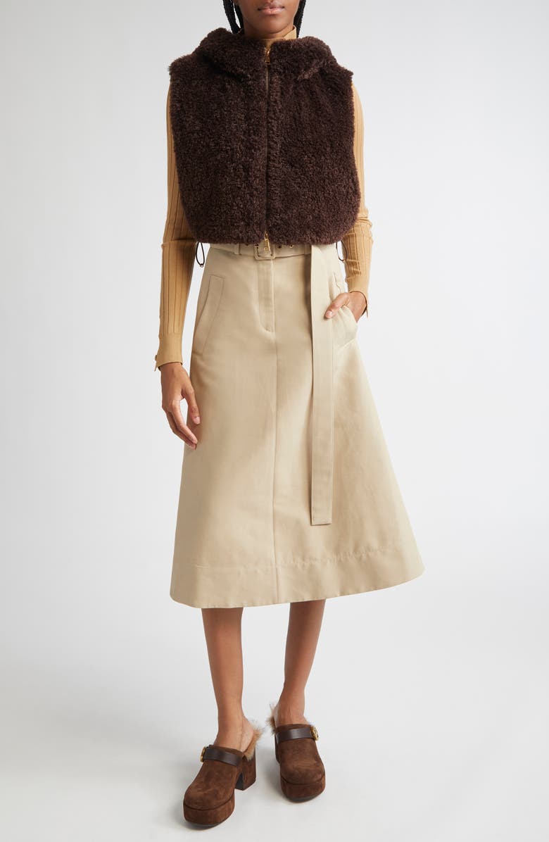 Moncler Teddy Fleece & Quilted Down Vest, Alternate, color, Raisin