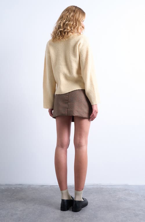 Topshop Shaker Stitch Relaxed Cardigan In Nude