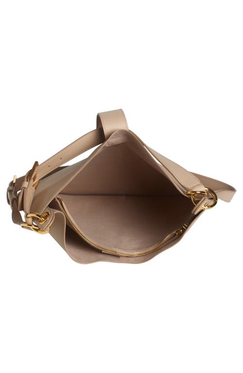 Tom Ford Large Tara Leather Hobo Bag In 1j013 Light Beige