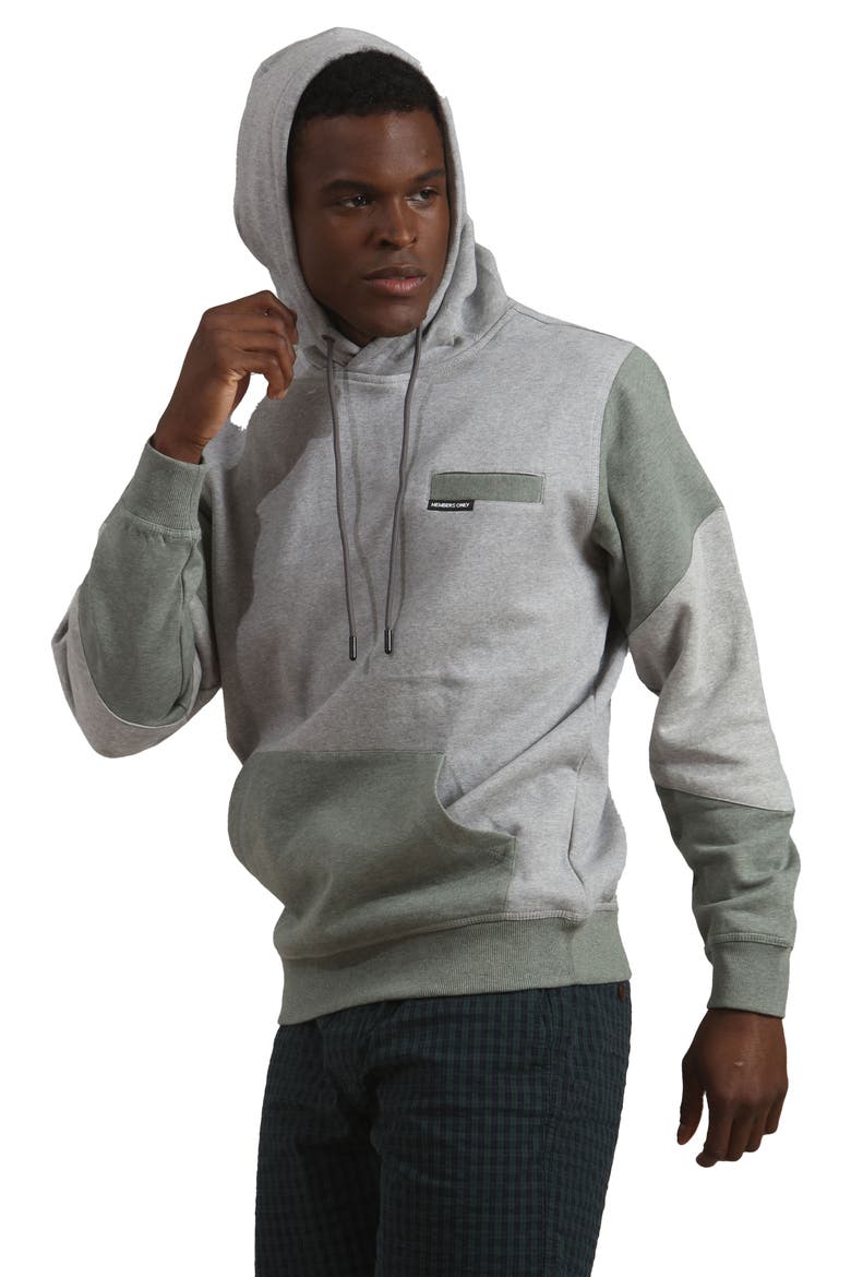 Drew Colorblock Hooded Sweatshirt, Alternate, color, Ash