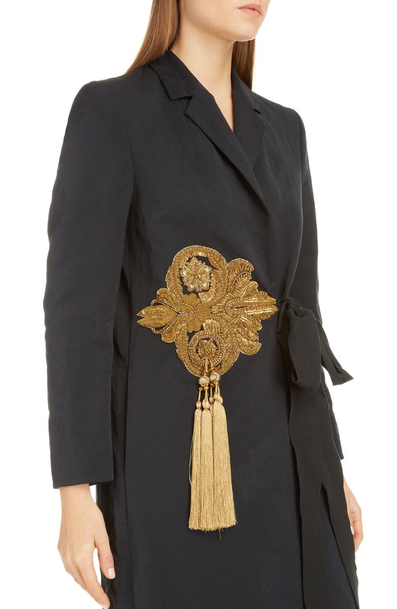 Dries Van Noten Richy Embroidered Tassel Cotton Blend Jacket, Alternate, color, 