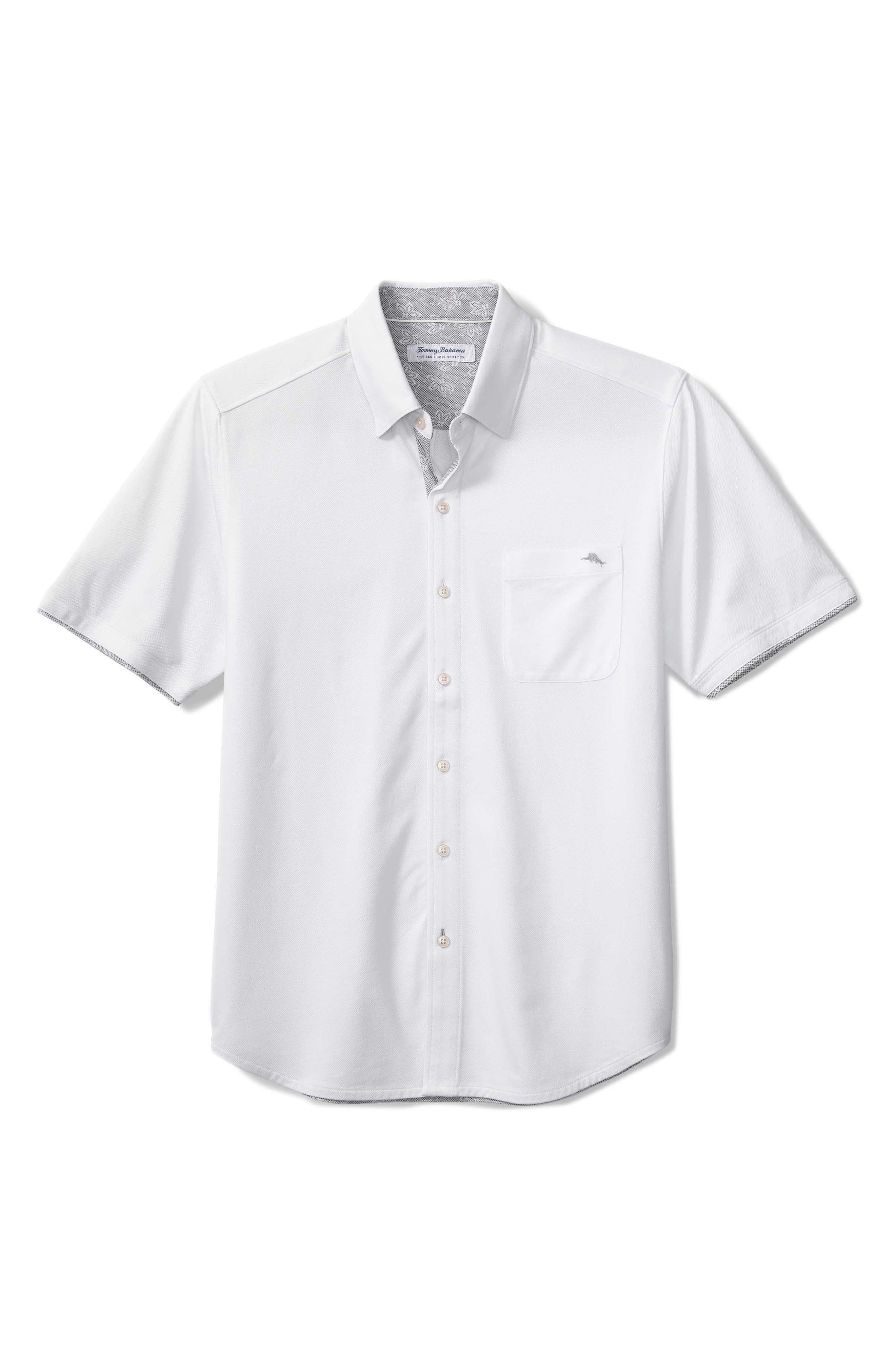 Tommy Bahama San Lucio Lotus Happy Hour IslandZone® Short Sleeve Cotton Blend Button-Up Shirt