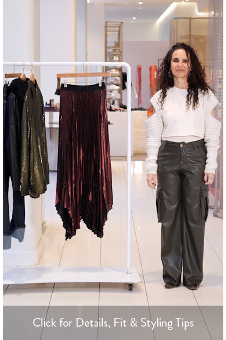 Phia Metallic Pleated Skirt video
