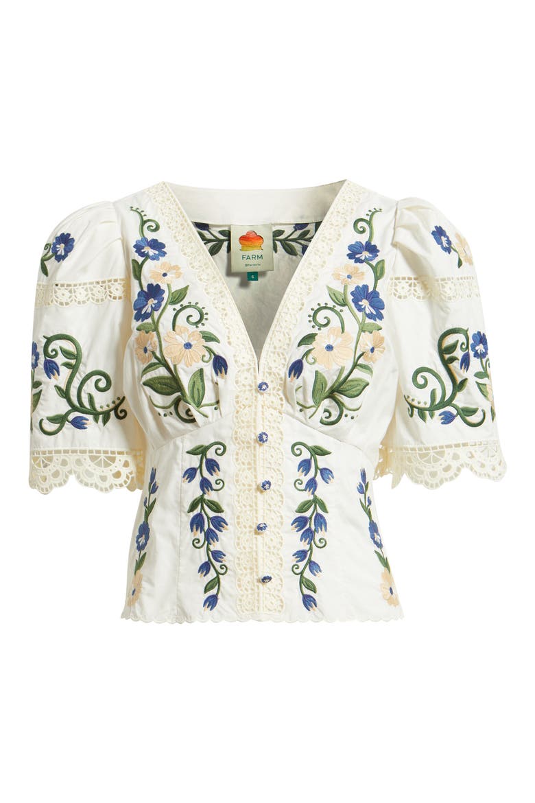 Countryside Land Embroidered Eyelet Cotton Top, Main, color, OFF-WHITE