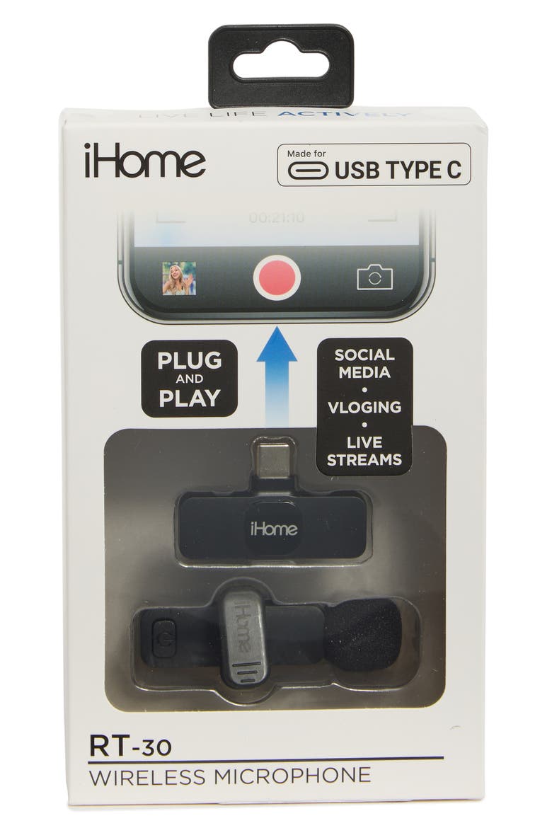 iHome RT-30 Wireless Microphone, Main, color, BLACK