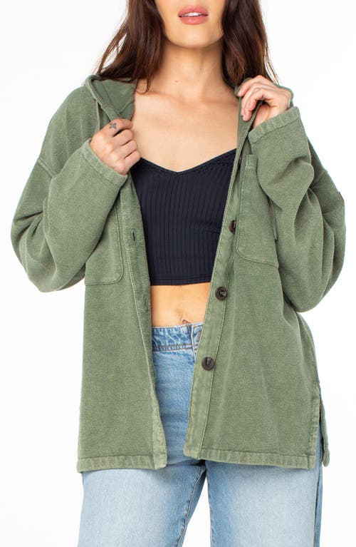 Roxy Sunset Sands Cutoff Shacket In Agave Green In Green