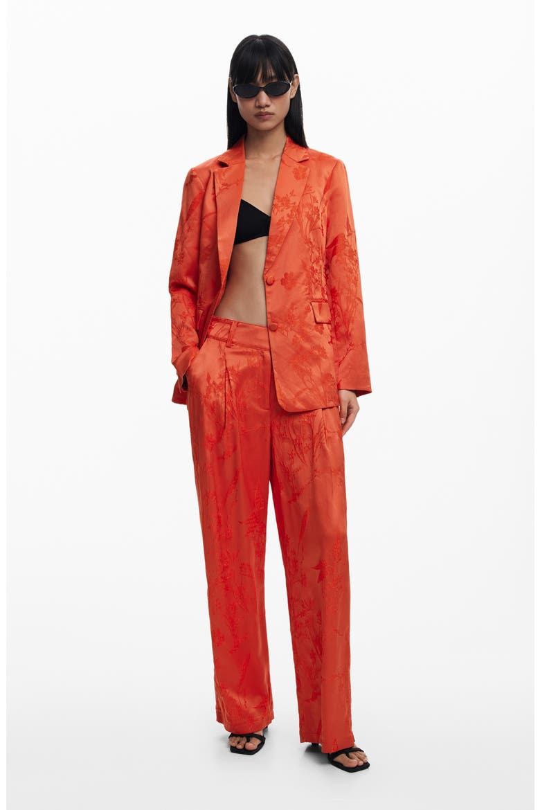 Embroidered Blazer, Alternate, color, ORANGE