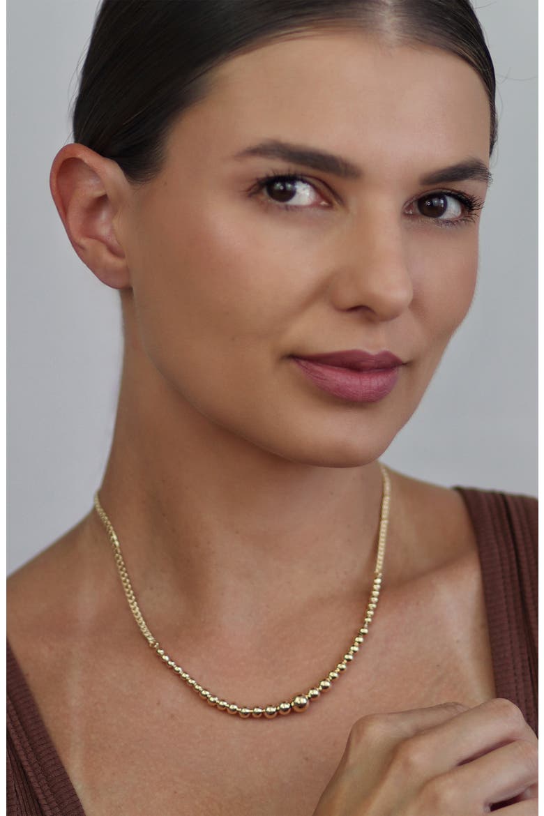 Graduated Ball Choker Necklace, Alternate, color, GOLD-TONE
