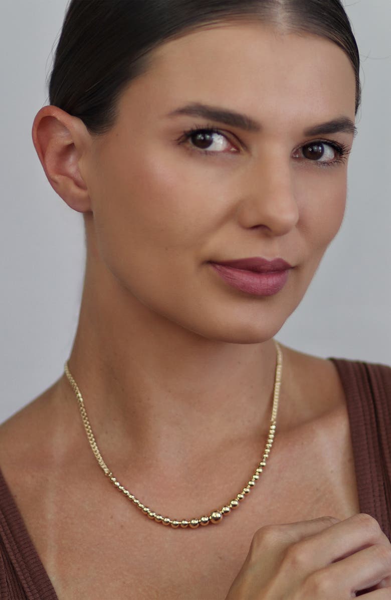 BLING JEWELRY Graduated Ball Choker Necklace, Alternate, color, Gold-Tone