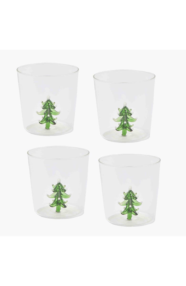 Mrs. Alice Christmas Tree Glasses, Main, color, Green