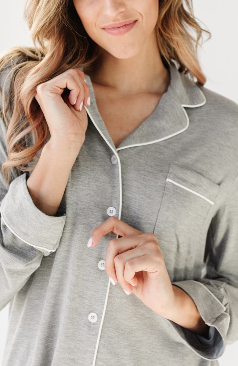 Cozy Earth Long Sleeve Knit Pajamas, Alternate, color, Grey