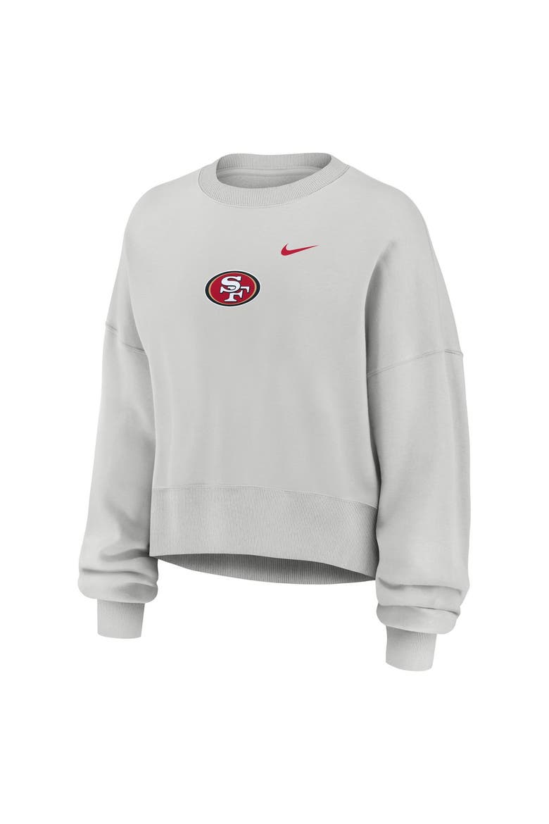 Women's Nike  Gray San Francisco 49ers Oversized Primetime Phoenix Fleece Sweatshirt, Alternate, color, Gray