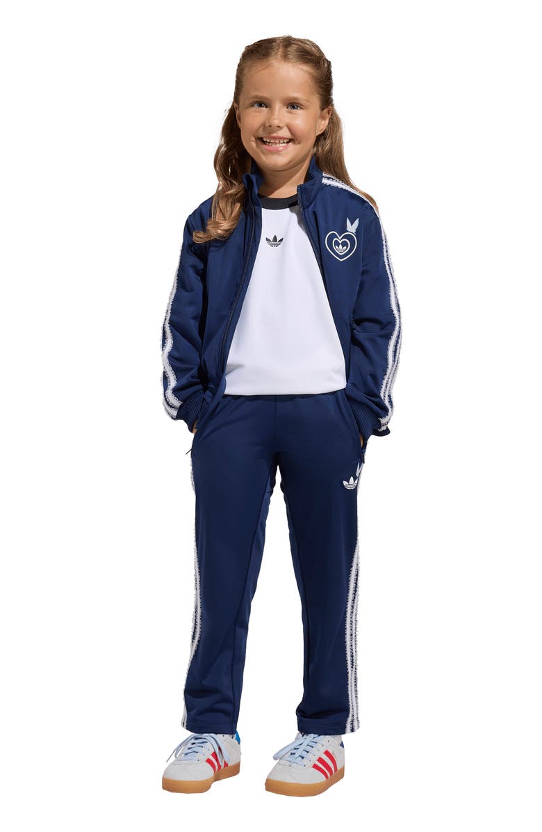 adidas x Disney Alice in Wonderland Kids' Firebird Track Jacket & Pants Set, Alternate, color, Night Indigo/ White
